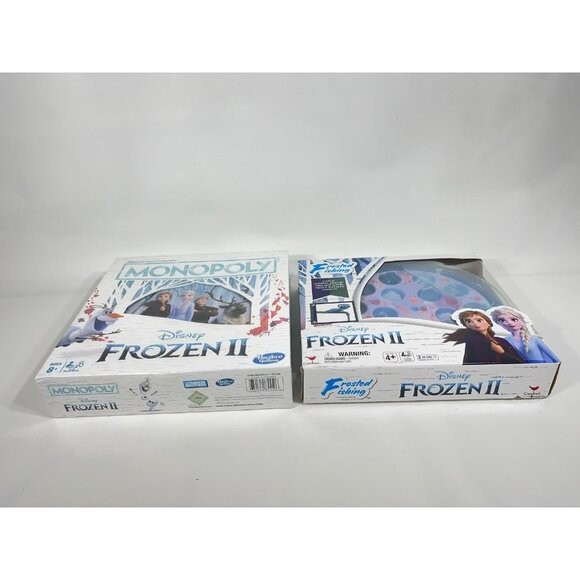 Disney Frozen Monopoly Board Game & Frosted Fishing Snowflake Catching Game - Picture 10 of 12